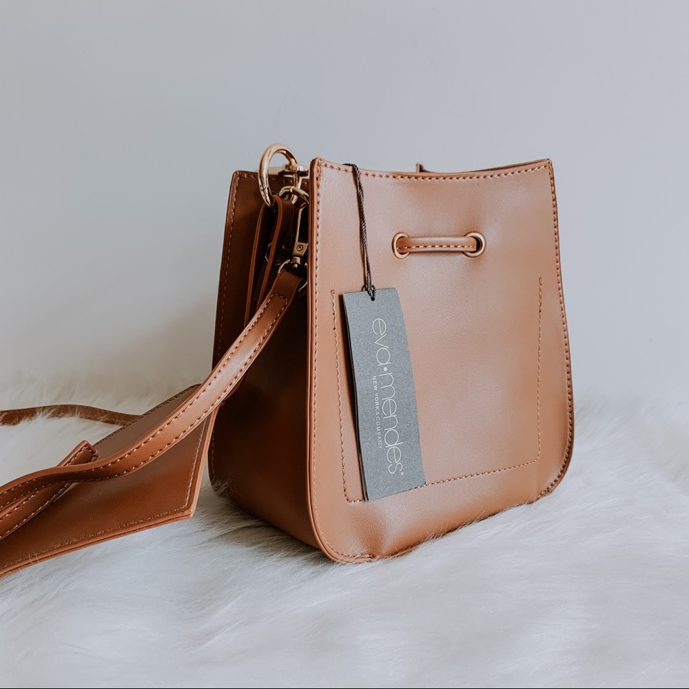 Eva Mendes brown bucket purse